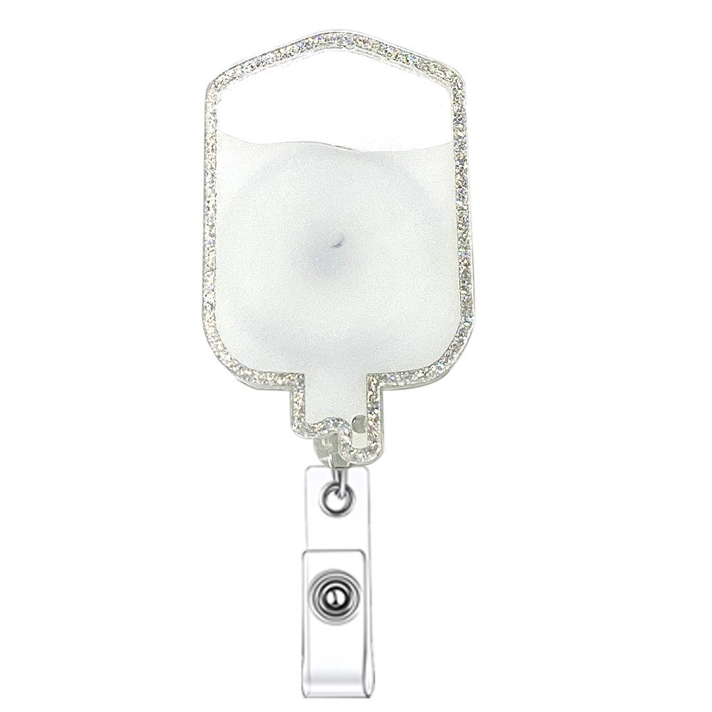Wholesale Colorful Oil Shakble Acrylic Nurse Badge Reels Retractable ID Card Name Badge Holder With Clip