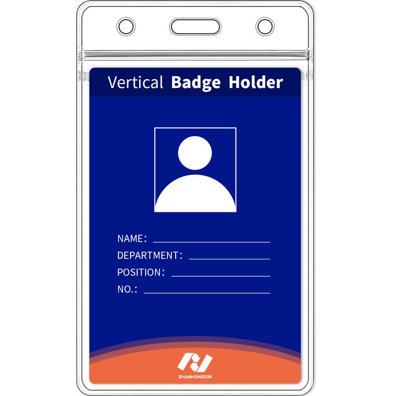 Clear Soft Vertical pvc id card holder name badge holder