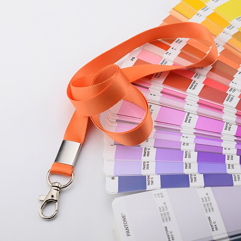 Black Nylon Lanyard And Id Badge Holder 2*43cm Custom Logo Polyester Lanyard