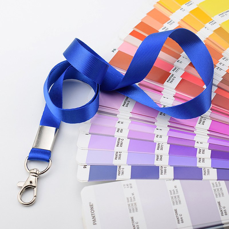 Black Nylon Lanyard And Id Badge Holder 2*43cm Custom Logo Polyester Lanyard