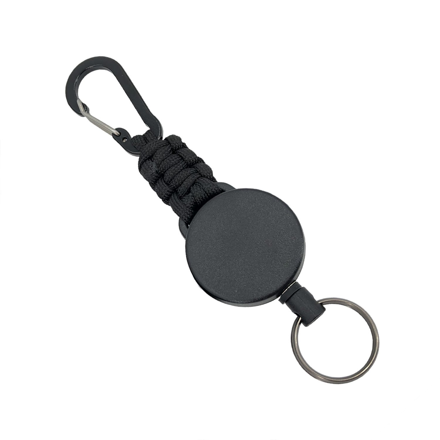 Retractable telescopic badge holder key ring carabiner keychain paracord rope keychain