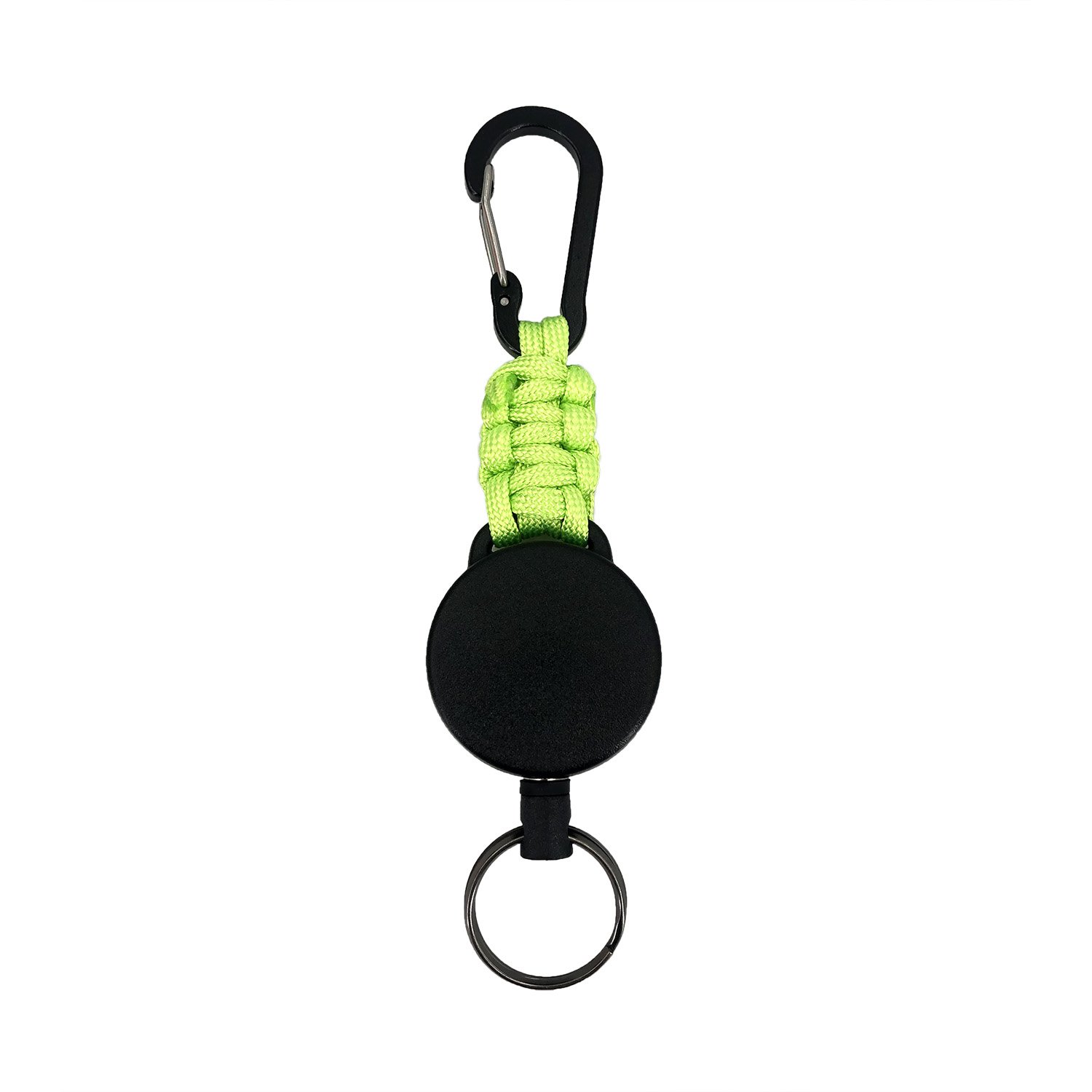 Retractable telescopic badge holder key ring carabiner keychain paracord rope keychain