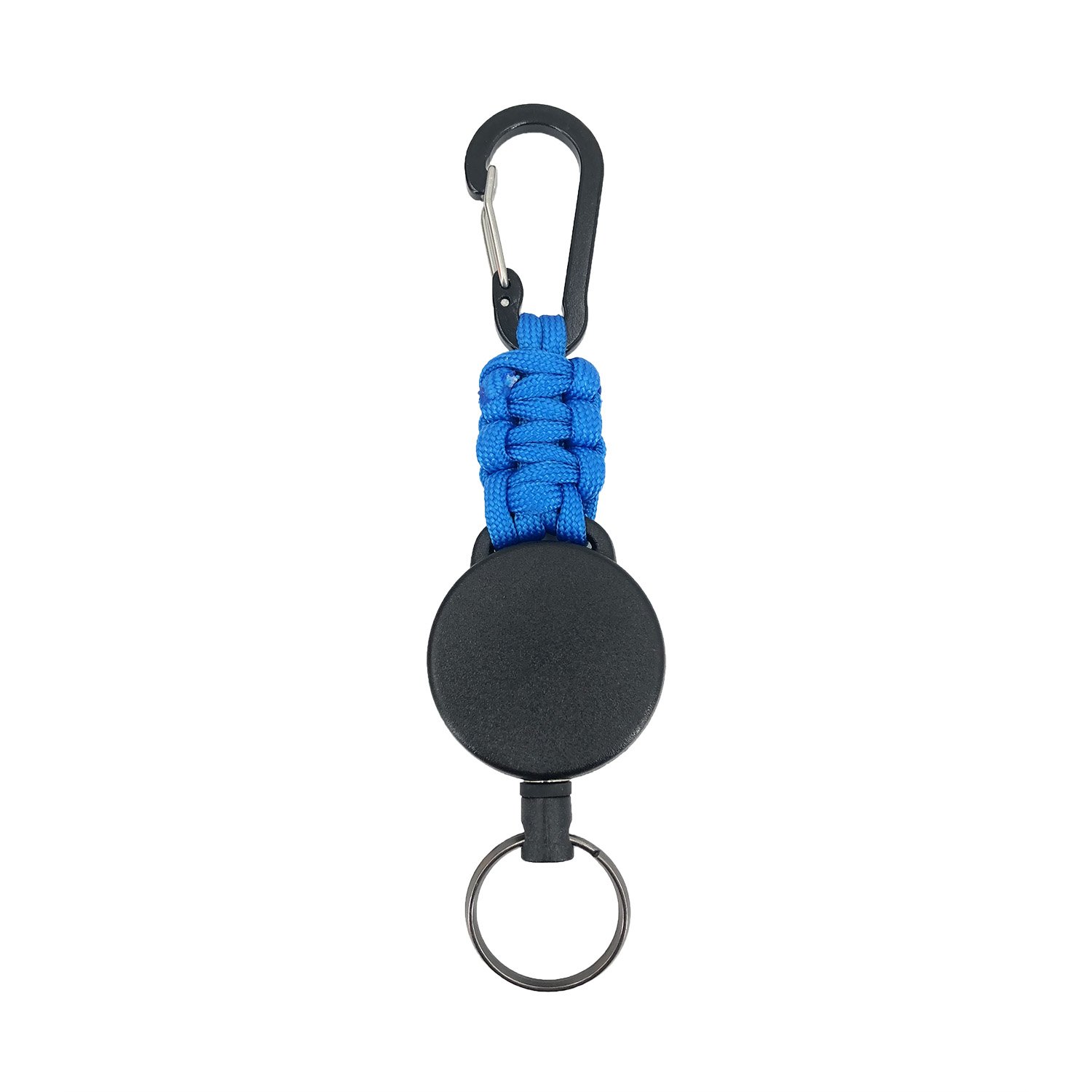 Retractable telescopic badge holder key ring carabiner keychain paracord rope keychain