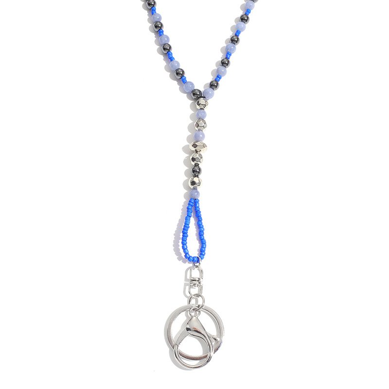 The Most Popular Natural Stone Necklace Lanyard Neck Phone Key Work Card Easy Pull Buckle Tether Necklace
