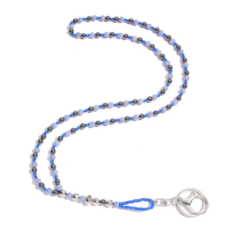 The Most Popular Natural Stone Necklace Lanyard Neck Phone Key Work Card Easy Pull Buckle Tether Necklace