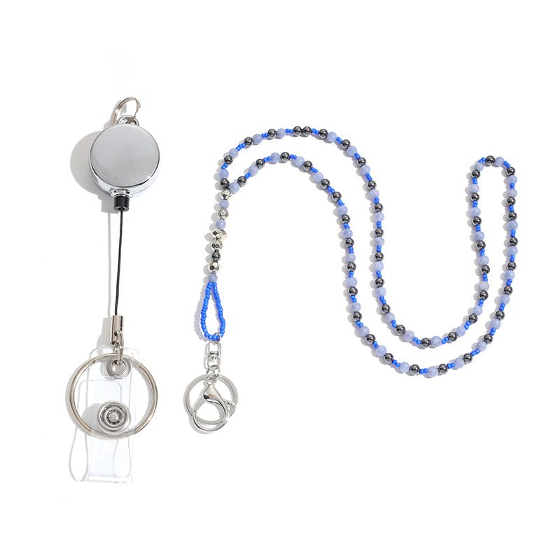 The Most Popular Natural Stone Necklace Lanyard Neck Phone Key Work Card Easy Pull Buckle Tether Necklace