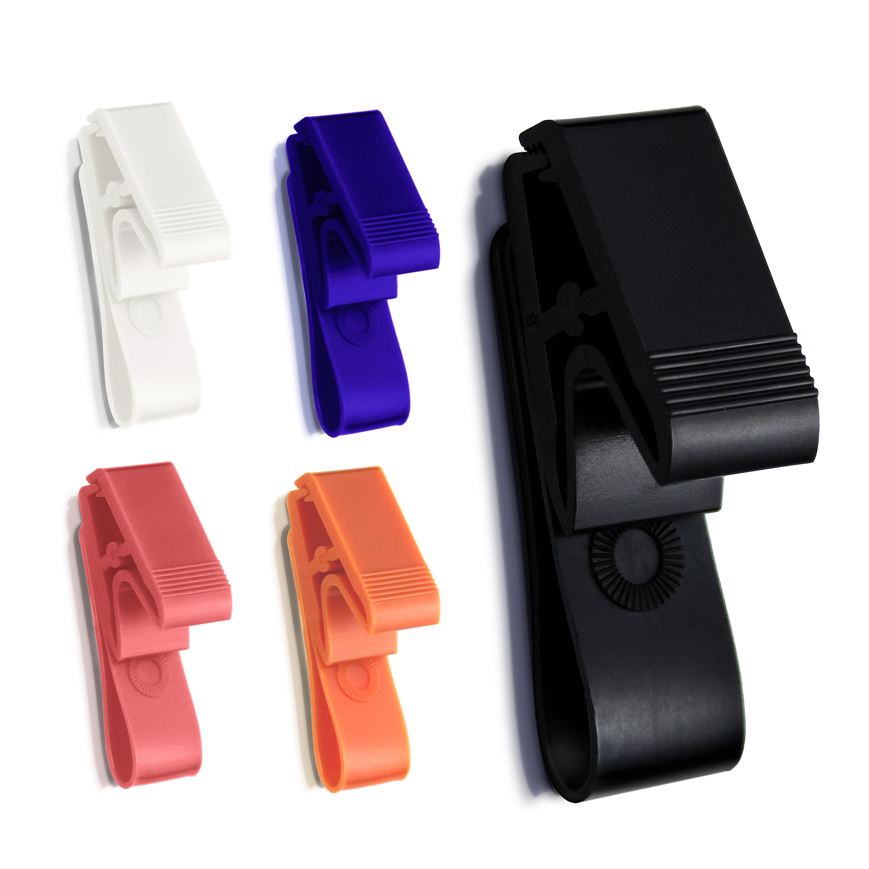 Bestom Clip and Hold Slot Hole Badge Colored Plastic Strap Clips with Thumb Grip No Metal All Plastic