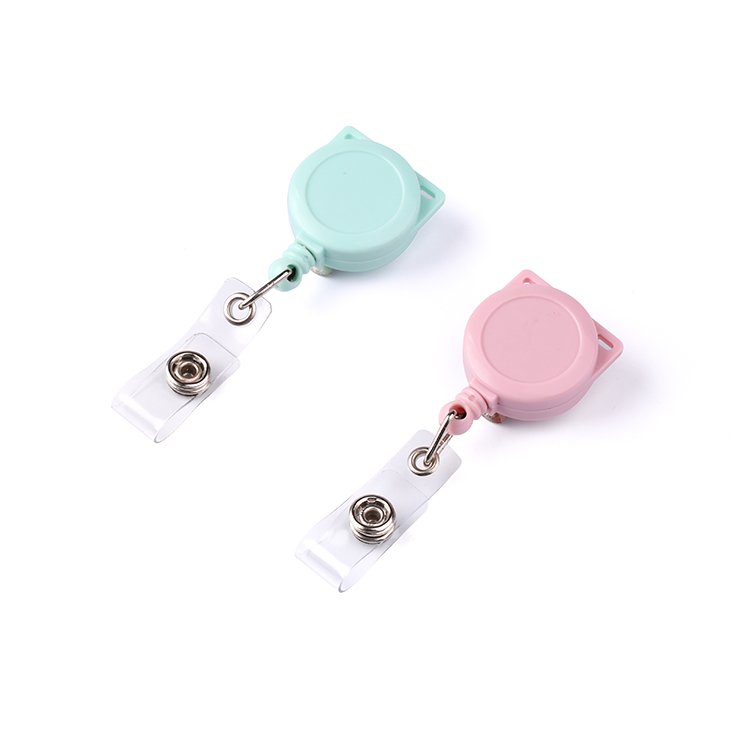 Cat ears badge reel matel hook badge reel holder stainless Cord