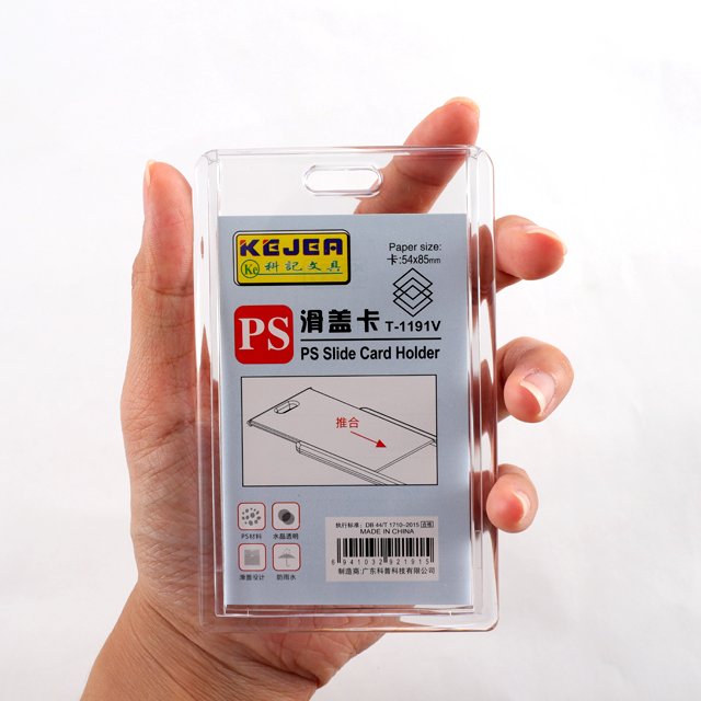 Transparent ID Card Holder, Student Staff Name Card Badge Holder, Business Card Holder, clear plastic i'd card holder T-1191