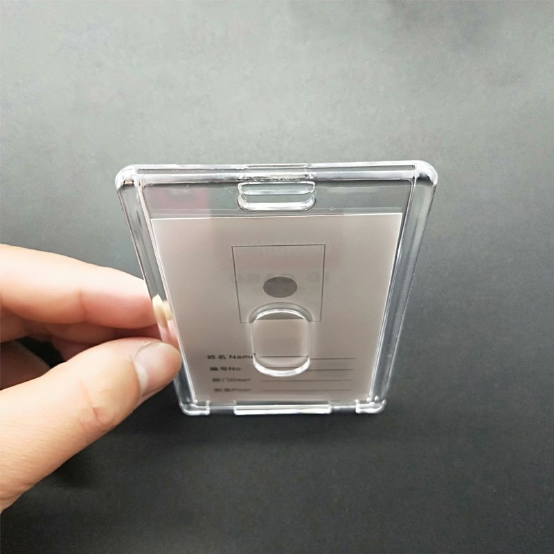 Heavy duty vertical Acrylic ID cardholder, hard plastic clear ID badge holder for Student Employee
