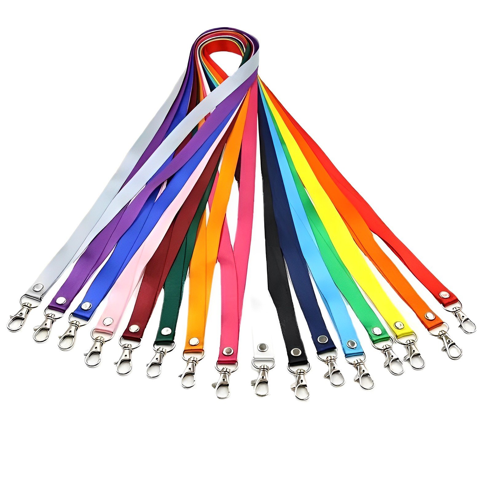 Plain Id Badge Card Lanyard With Plastic Holder Lanyard Double Hook With Id Card Badge Holder Blue