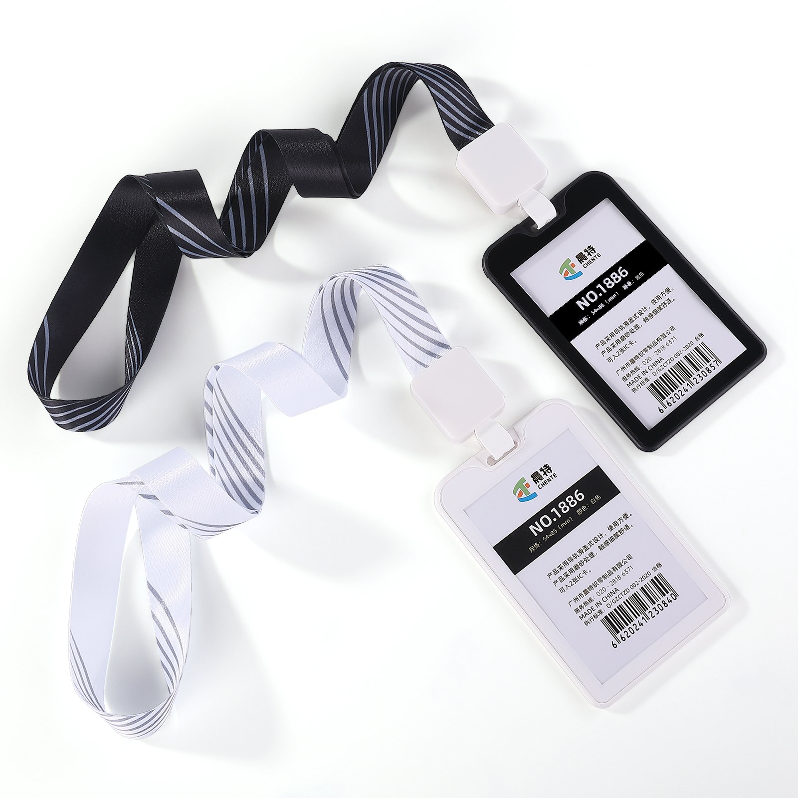 New Design Plastic Card Badge Holder Lanyard Retractable Reel Badge Holder ID Card Holder For Men Women