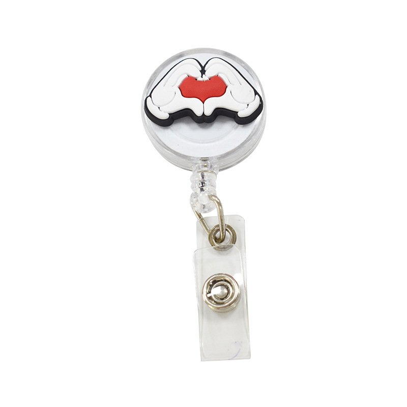 Custom decorative badge reel Retractable Badge Reel plastic epoxy printed Retractable with Alligator Clip