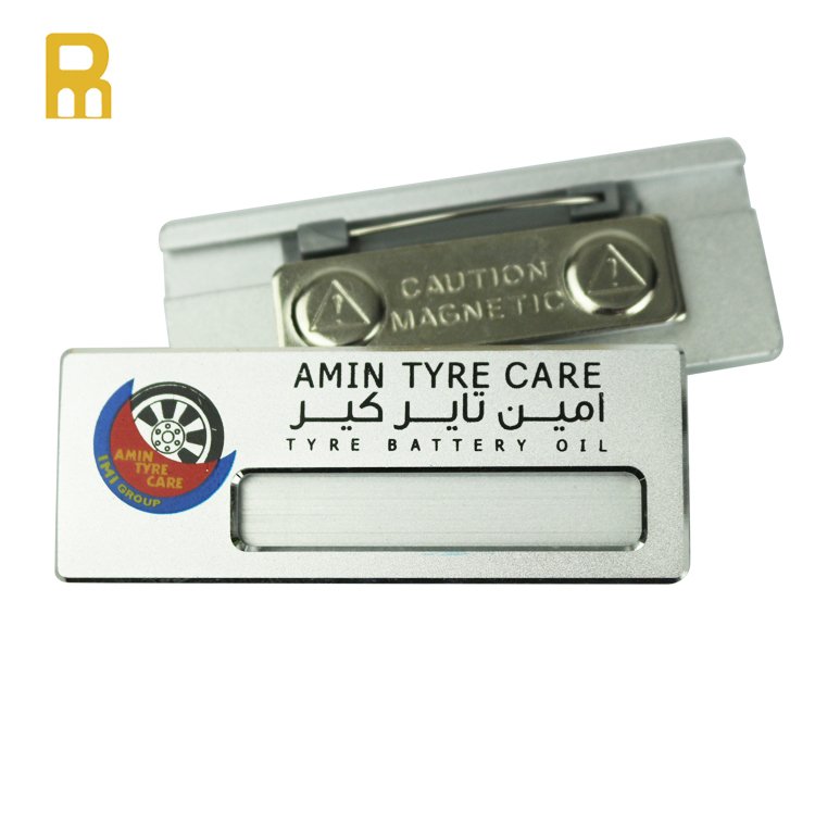 Most welcomed badge ! custom reusable metal name badge supplier / metal name tag holder / LED name badge