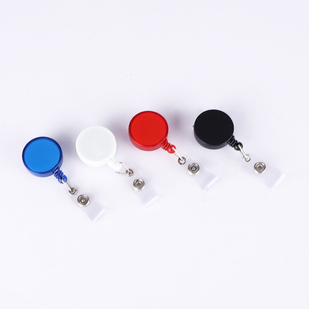 Best Selling Promotion Plastic Retractable Badge Holder Round Shape Badge Reels with Custom Logo