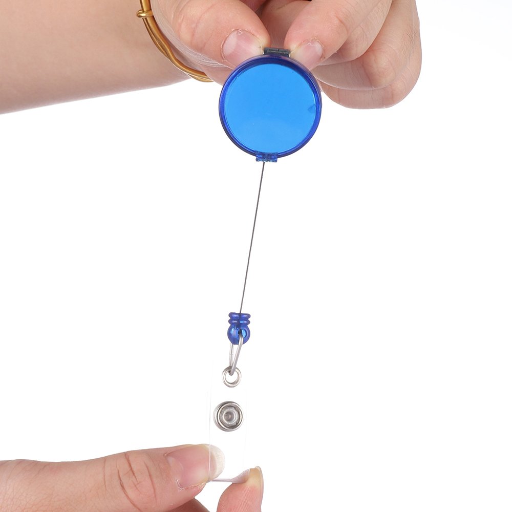 Best Selling Promotion Plastic Retractable Badge Holder Round Shape Badge Reels with Custom Logo