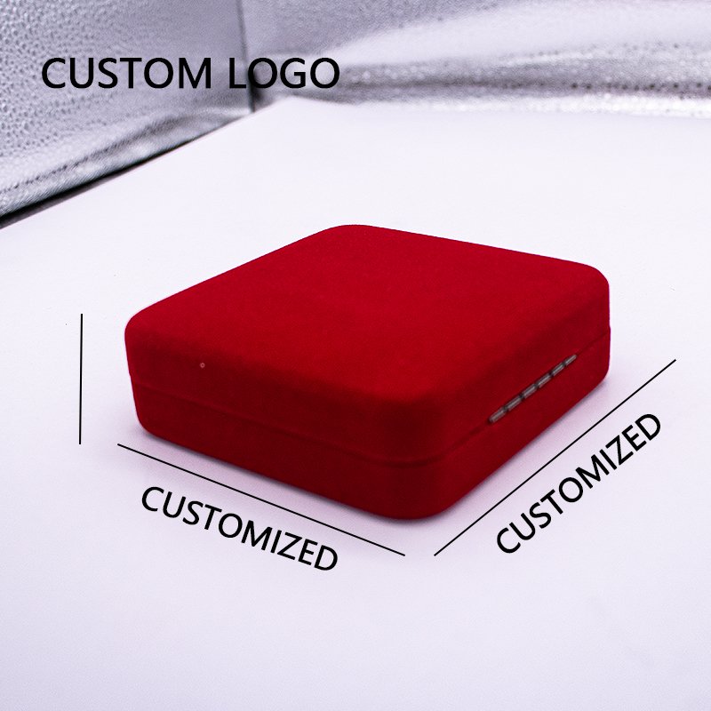 Red Velvet Metal Coin Box Polished Badge Holder Screen Printed Business Gift & Award Recognition Storage Box