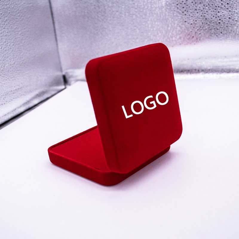 Red Velvet Metal Coin Box Polished Badge Holder Screen Printed Business Gift & Award Recognition Storage Box