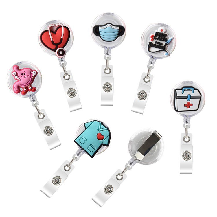 Wholesale Rotatable Id Name For Doctors Work Card Holder Accessories Medical Staff Employee Custom Nurses Badge Reel