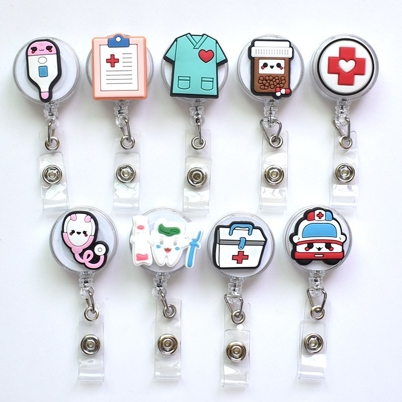Wholesale Rotatable Id Name For Doctors Work Card Holder Accessories Medical Staff Employee Custom Nurses Badge Reel