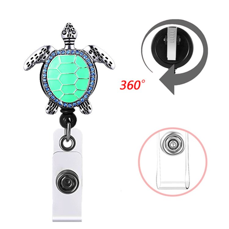 Cute Turtle Retractable Nurse Badge Reel Clip Students Doctor ID Card Holders