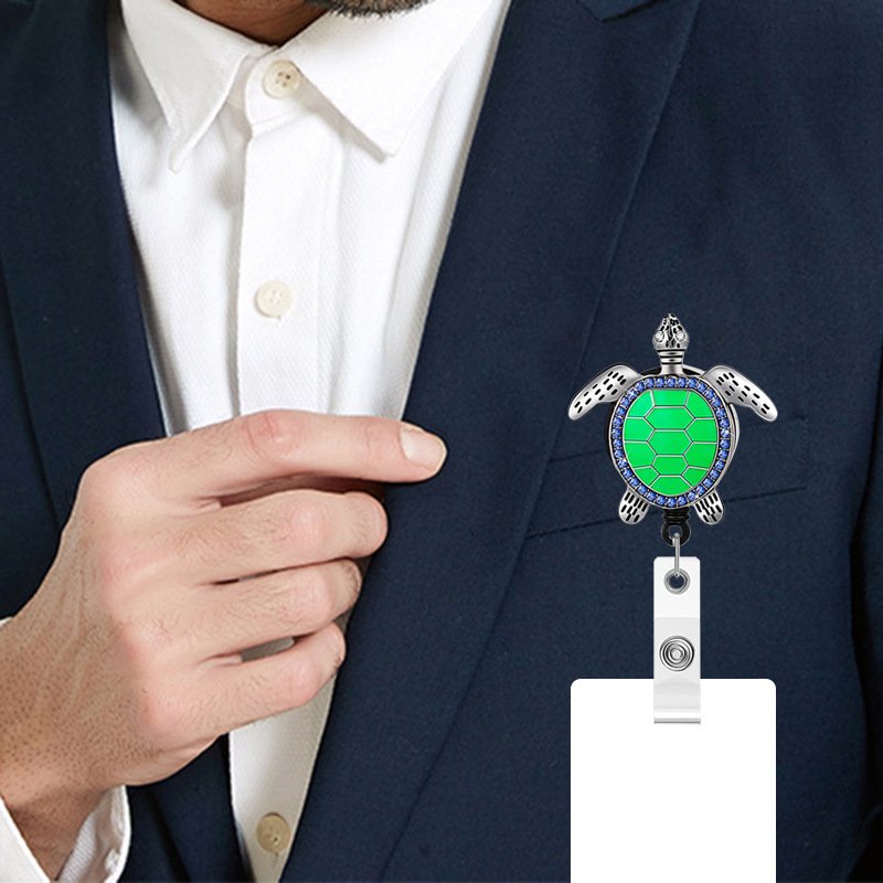 Cute Turtle Retractable Nurse Badge Reel Clip Students Doctor ID Card Holders