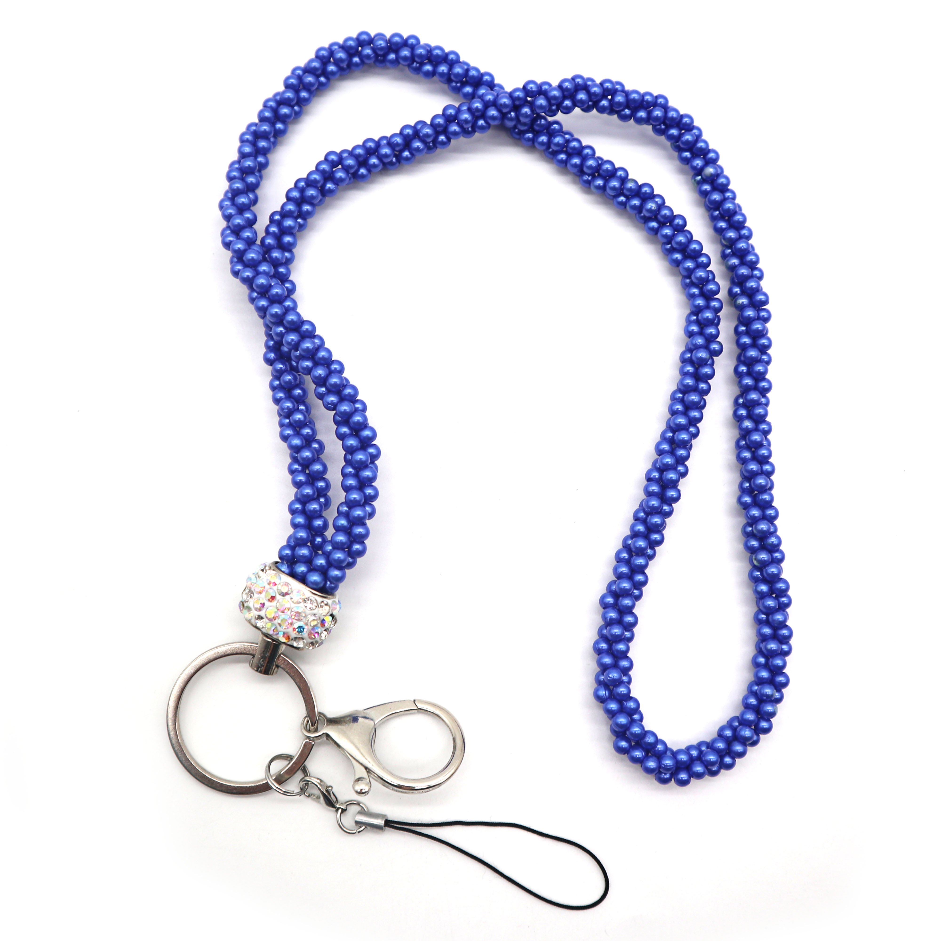 New Arrival Sorority White Pearl Lanyard Keychain for Mobile Phone Gifts Fashion Accessories