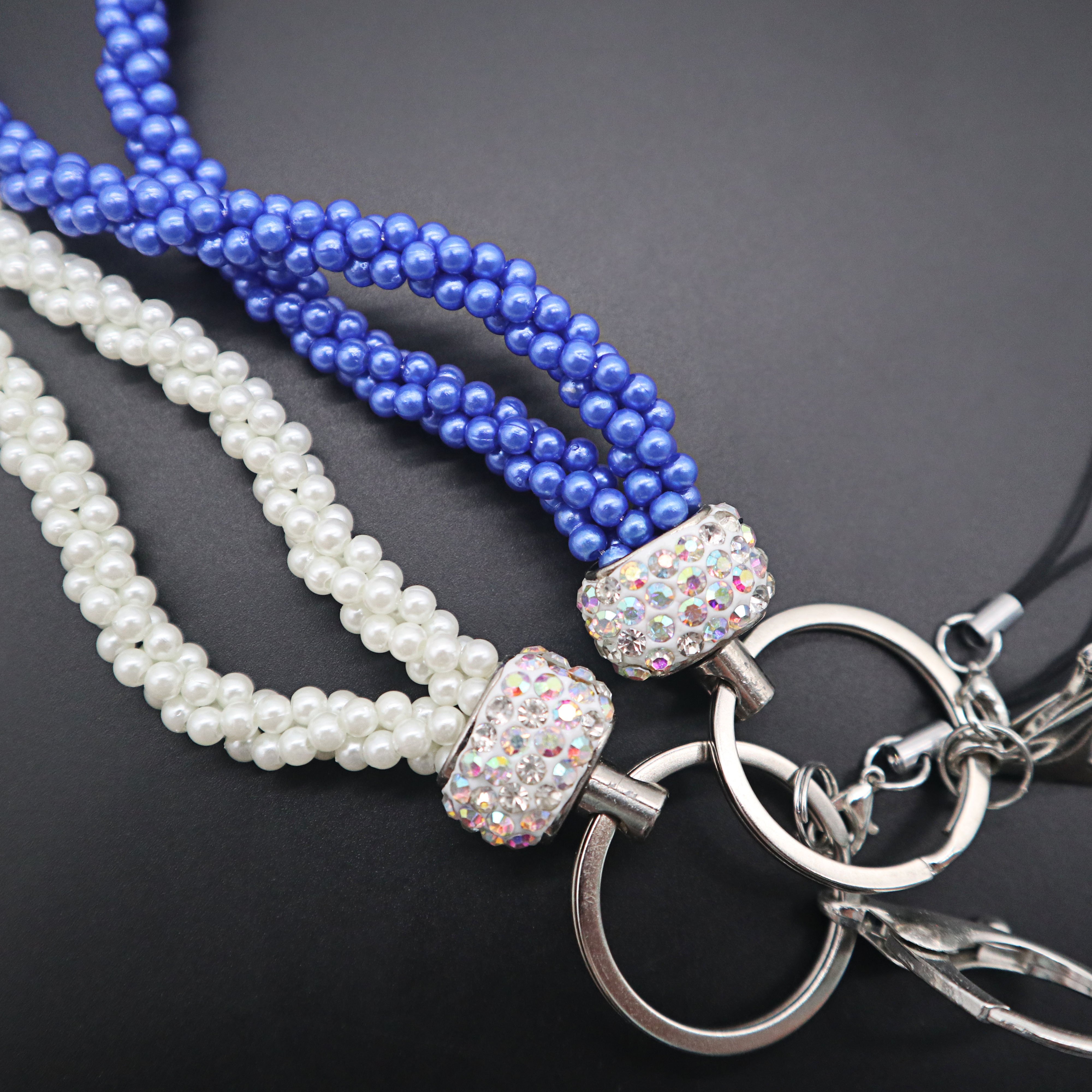 New Arrival Sorority White Pearl Lanyard Keychain for Mobile Phone Gifts Fashion Accessories