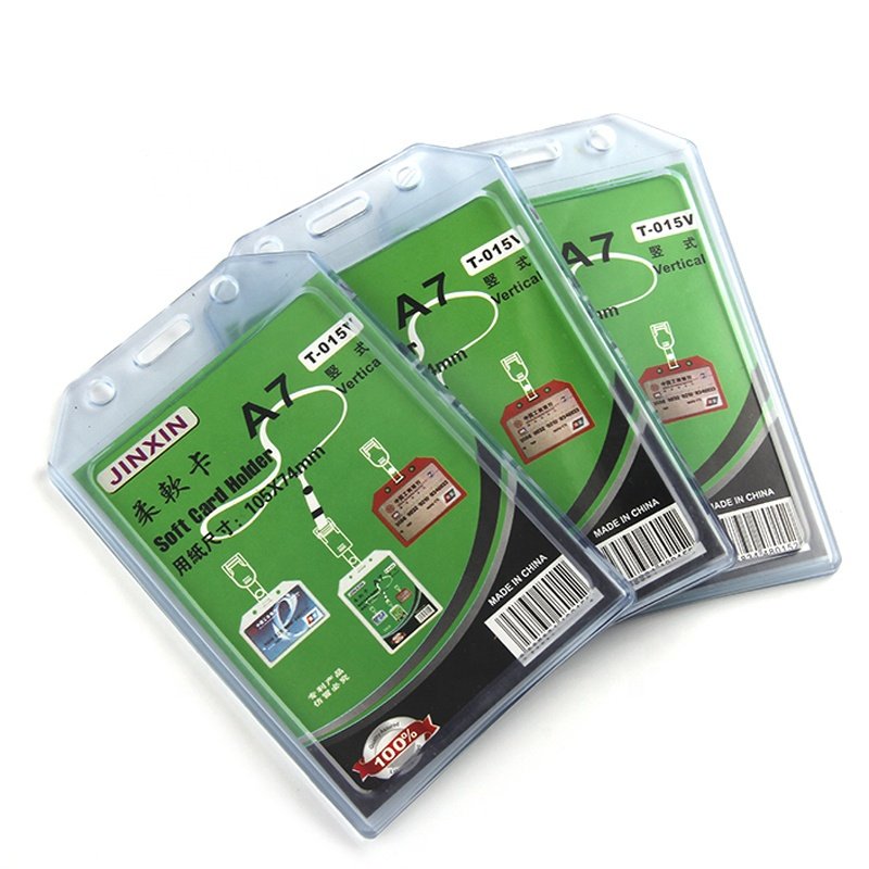 Wholesale Soft Plastic Name Badge Holder Vertical Badge Holder