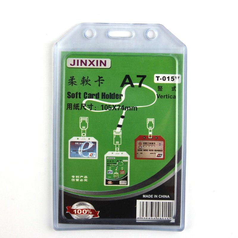 Wholesale Soft Plastic Name Badge Holder Vertical Badge Holder
