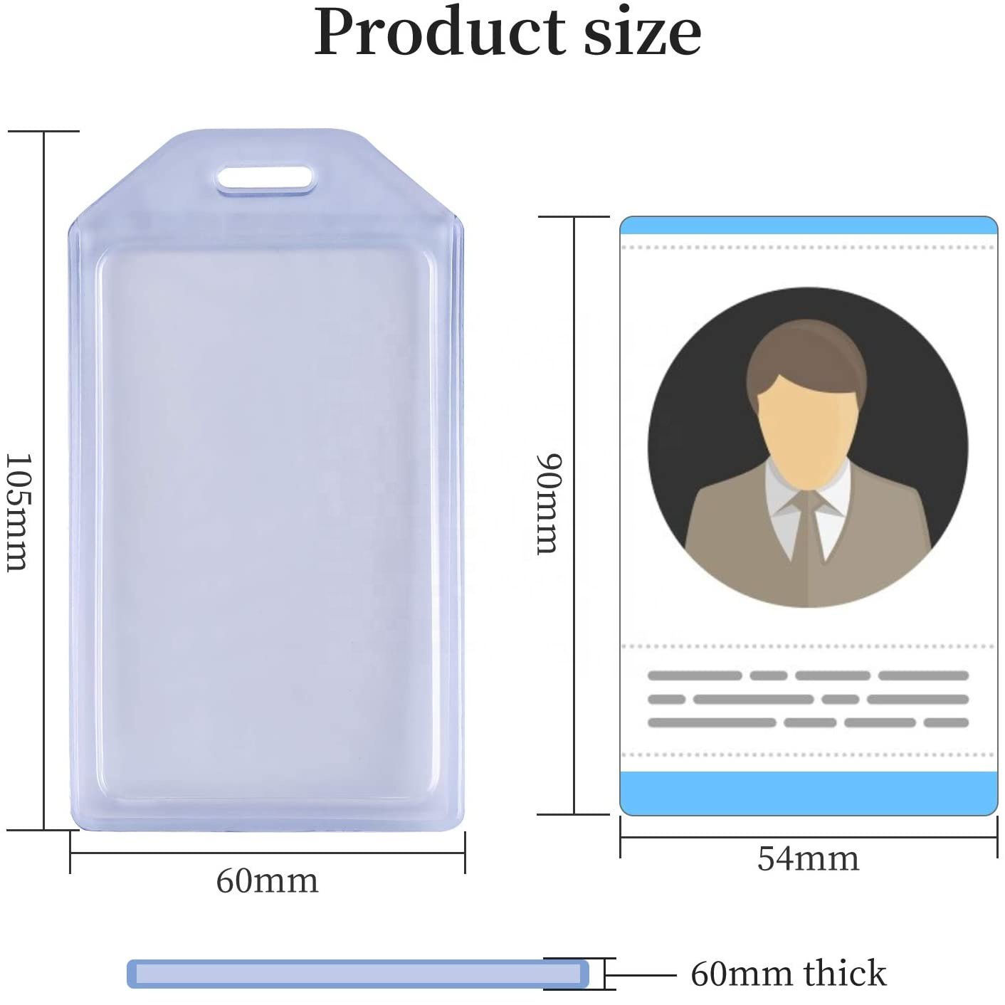 Wholesale Soft Plastic Name Badge Holder Vertical Badge Holder