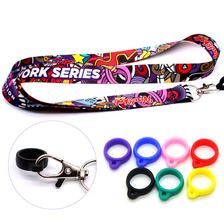 Wholesale Custom Pen Holder Lanyard With Rubber Silicon Ring