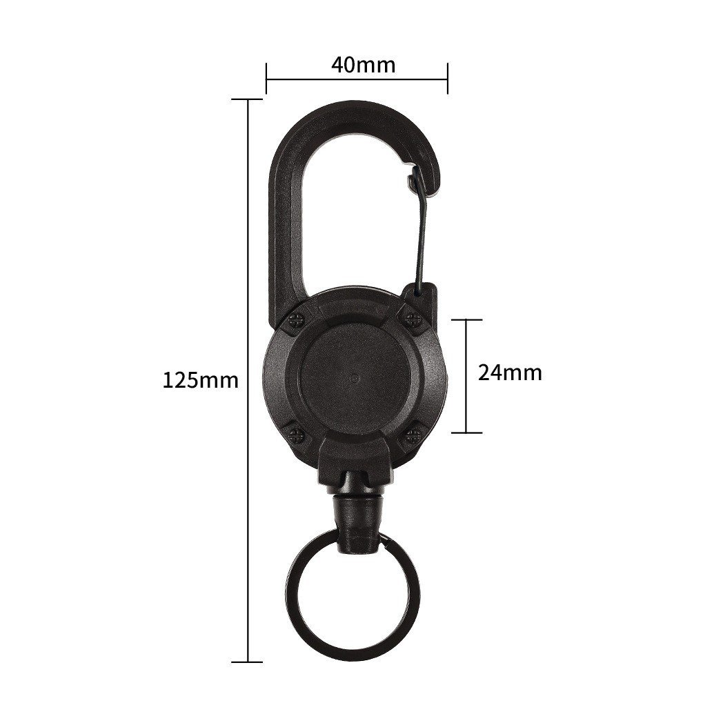 Hot Sale ABS Carabiner For Bags Outdoors Stretchable Stainless Steel Badge Holders Classic Colors Can Custom Logo