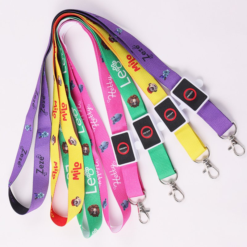 LED lanyard Light-up custom flashing promotional LED badge holder rechargeable lanyard for events