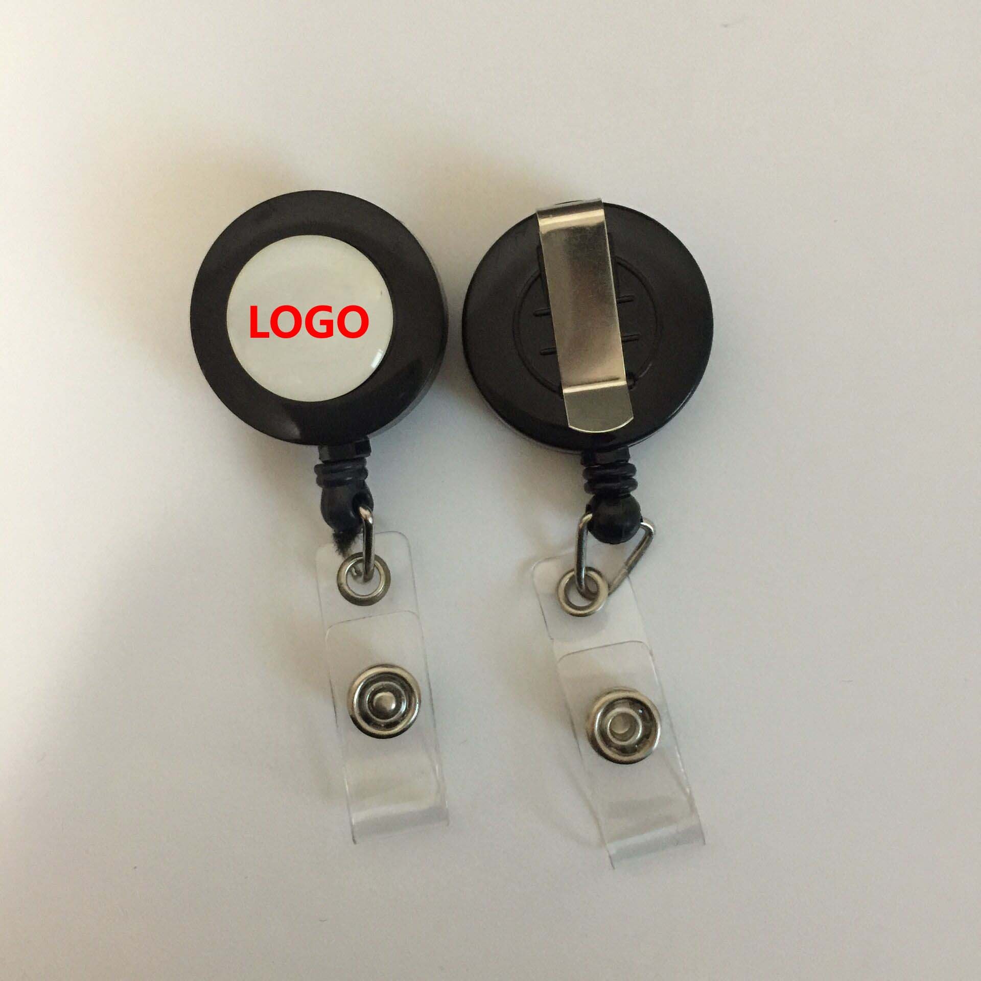 Custom Retractable Pull String Yoyo ID Card Nurse Badge Reel Card Holder Exhibition Name Tags School Supplies Office Accessories