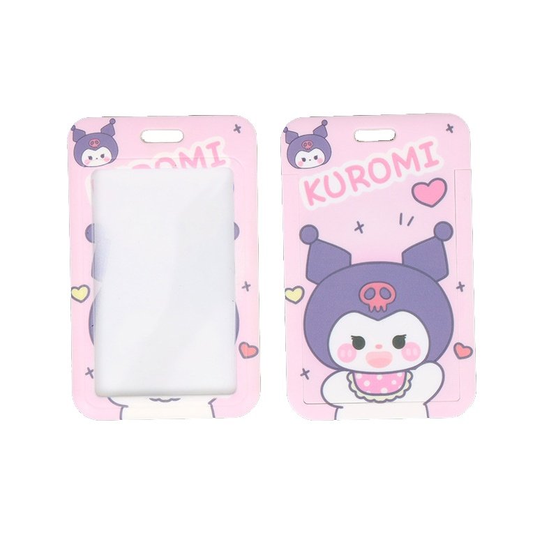 Factory Hot Selling Cartoon Kawaii Pattern Card holder Keychain Neck Long Rope Photocard holder With Lanyard