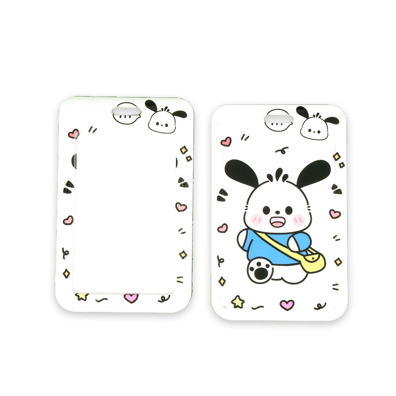 Factory Hot Selling Cartoon Kawaii Pattern Card holder Keychain Neck Long Rope Photocard holder With Lanyard