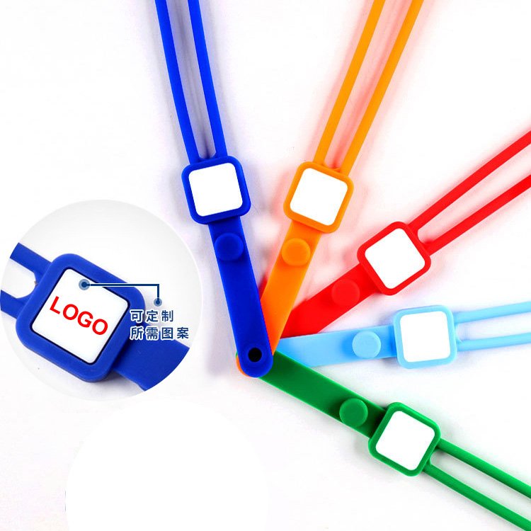 Wholesale Custom Logo Silicone Lanyard with Badge ID Card Holder Neck Rope With Button Lock