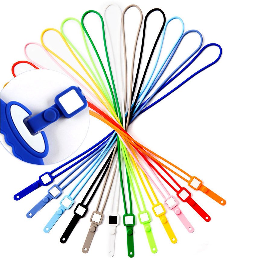 Wholesale Custom Logo Silicone Lanyard with Badge ID Card Holder Neck Rope With Button Lock