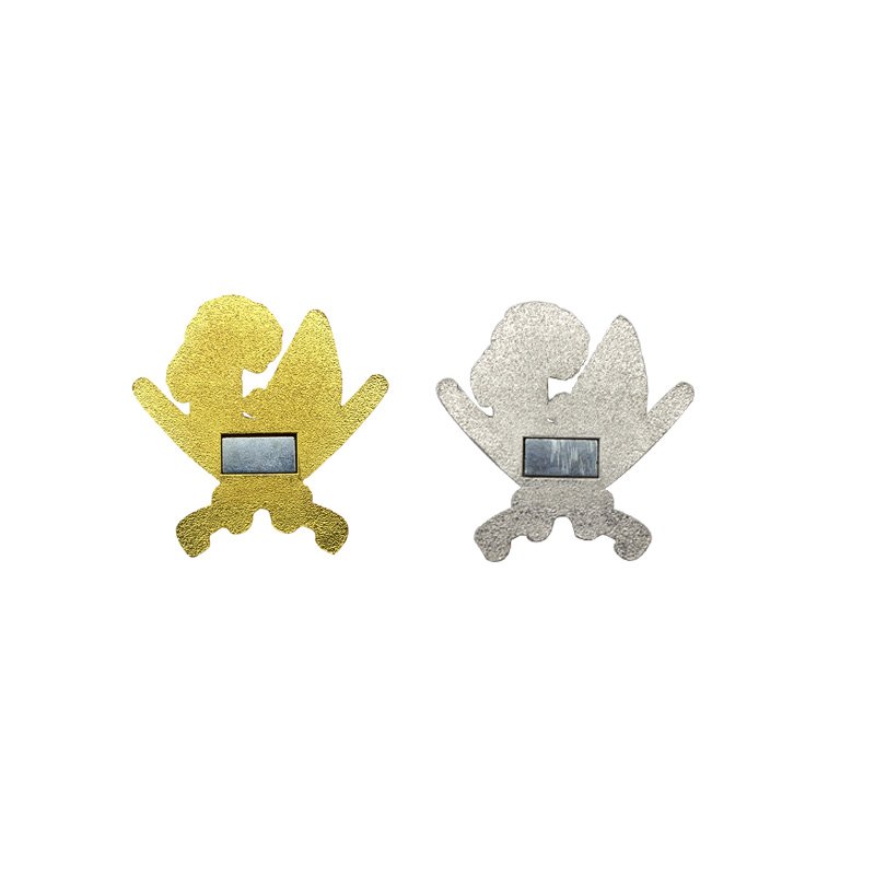 Creative Design Qatar National Emblem Magnet Button Badge Magnetic Enamel Metal 3D Badge Customization