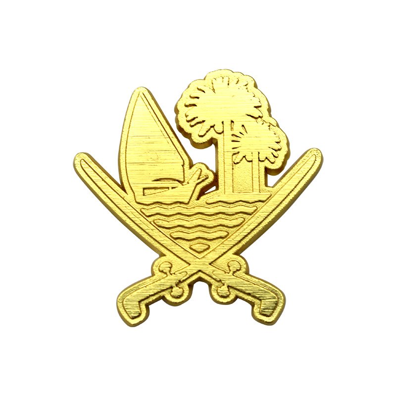 Creative Design Qatar National Emblem Magnet Button Badge Magnetic Enamel Metal 3D Badge Customization