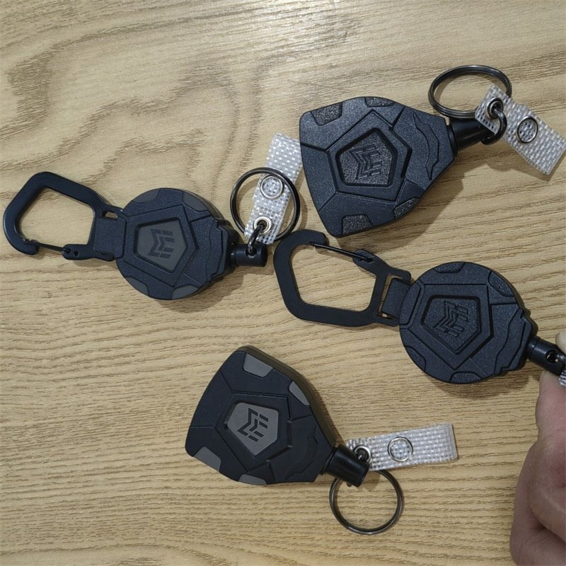 Retractable Key Chains Heavy Duty Alloy Carabiner Badge Holder Tactical Id Steel Cord Heavy Duty Retractable Keychain