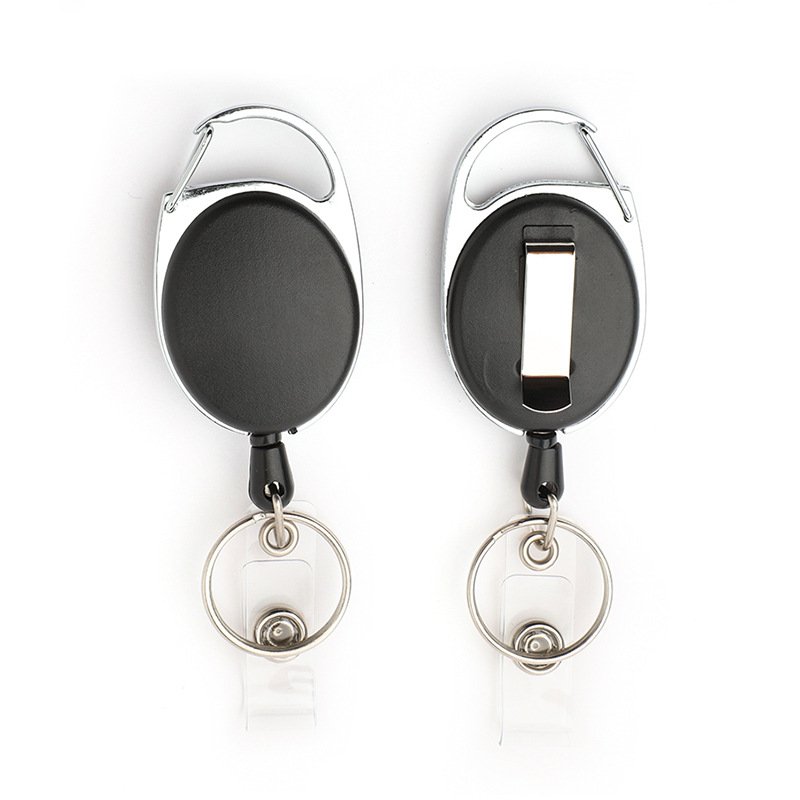 Durable Yoyo ID Card Badge Holder Keychain Carabiner Retractable Badge Reel With Belt Clip