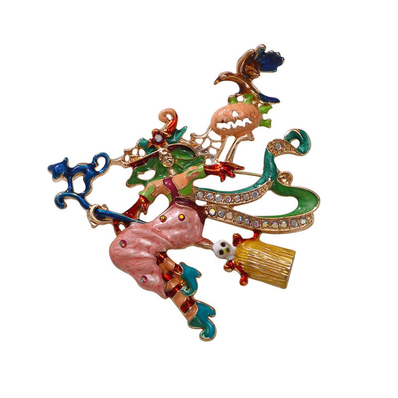 Hot Sales new Halloween designer gold custom metal enamel lapel luxury badge holder pins brooches pin women