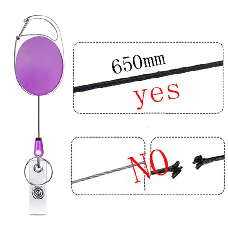 2024 popular Wholesale Retractable nurse Pull Reel Id Badge Holder metal Clip Name Lanyard Tag color Retractable with Keychain