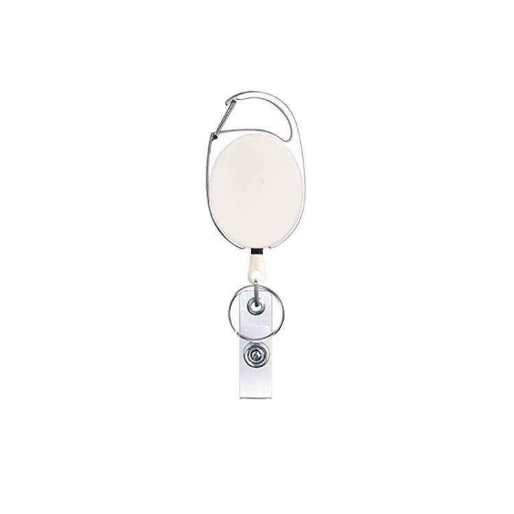 2024 popular Wholesale Retractable nurse Pull Reel Id Badge Holder metal Clip Name Lanyard Tag color Retractable with Keychain