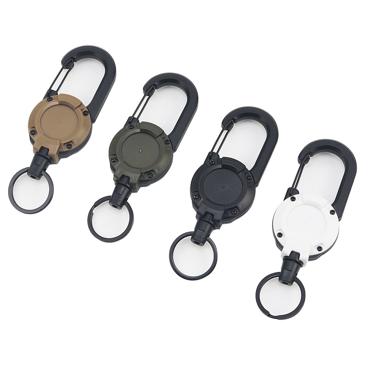 Retractable Reel Clip Keychain Heavy Duty Steel Wire Badge Holder ID Keyring for Outdoor Climbing