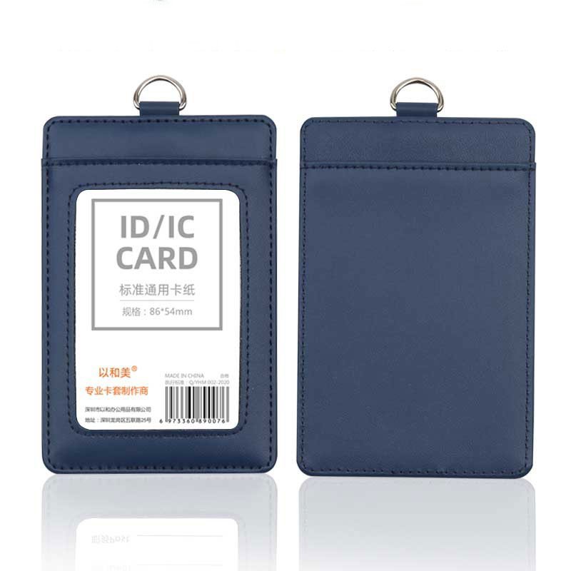 Custom Work ID Card Holder Leather Retractable Badge Holder