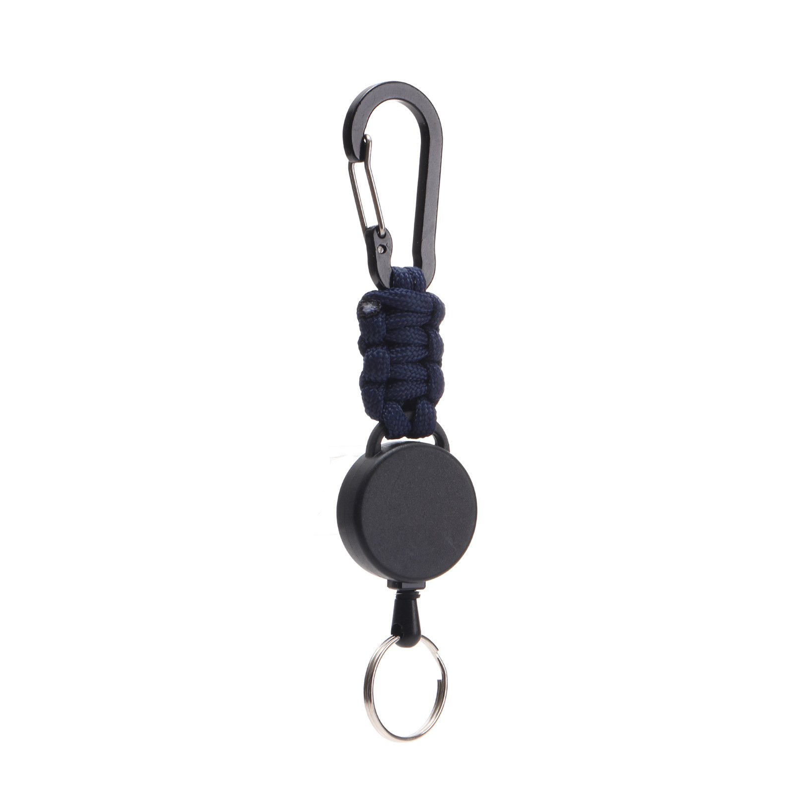 Retractable Telescopic Badge Holder Key Ring Carabiner Keychain with Paracord Rope for Camping & Hiking