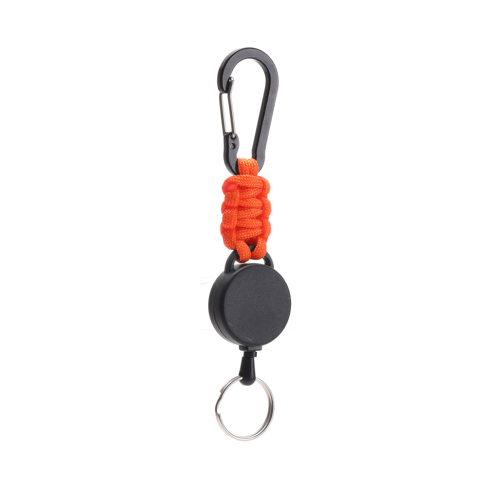 Retractable Telescopic Badge Holder Key Ring Carabiner Keychain with Paracord Rope for Camping & Hiking